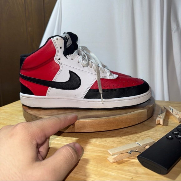 Mens Size 8.5 Nike Court Vision Mid Red/white/black 2022 DM1186-600 - Picture 1 of 7